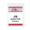 Vertical Vinyl Name Tag Holder w/ Slot (3"x4")